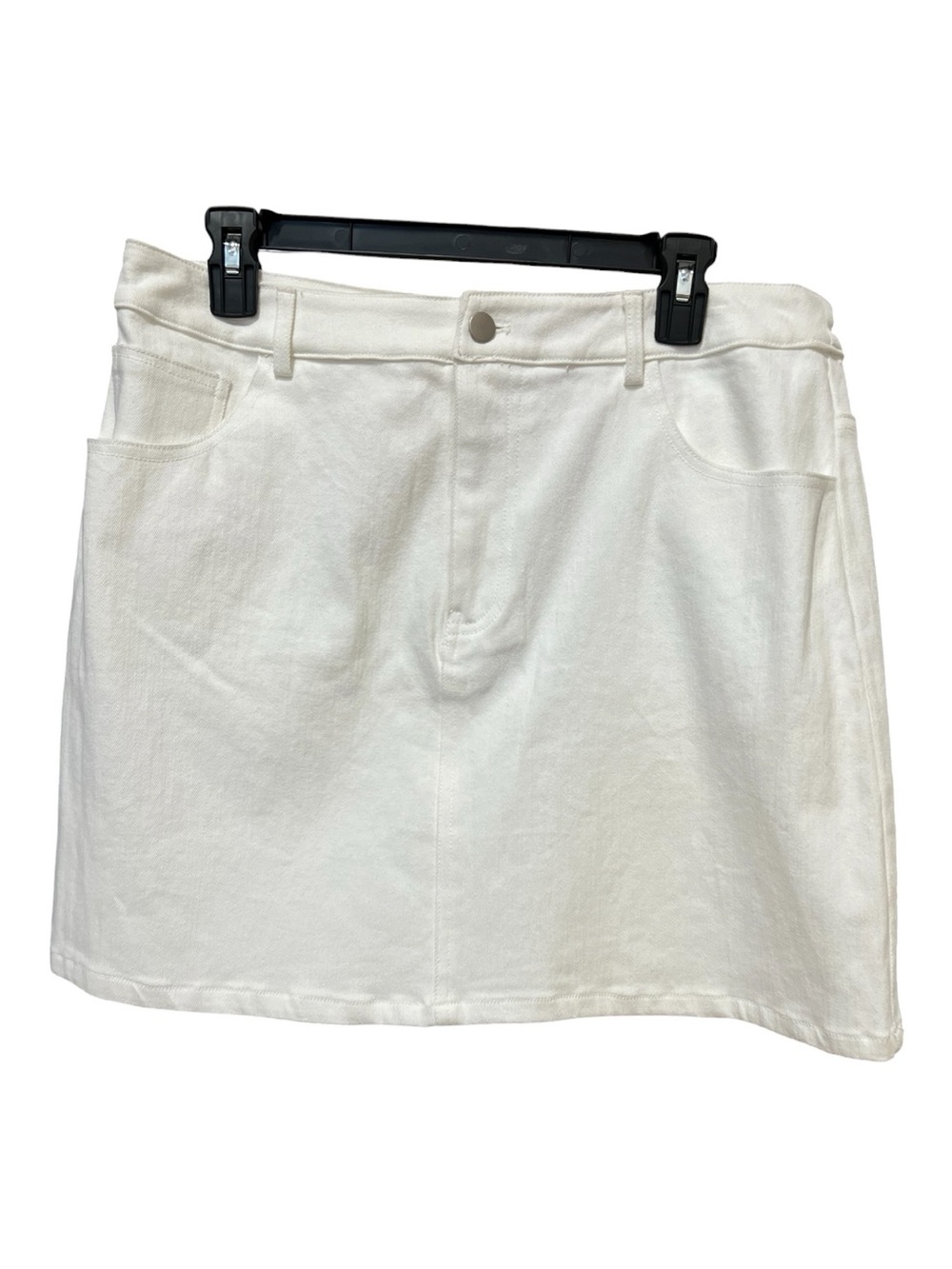 🆕 NWT Sage the Label White Denim Mini Skirt | Size XL